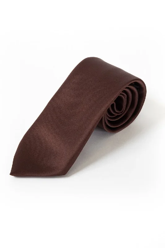 24 Chocolate Satin Tie