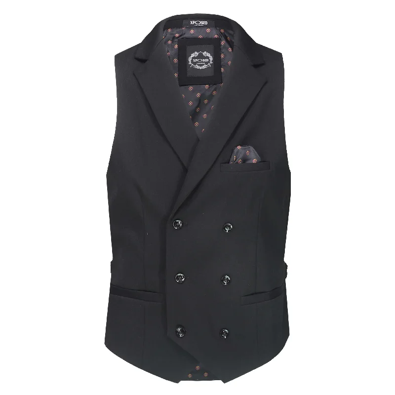 MAX – DOUBLE BREASTED BLACK WAISTCOAT