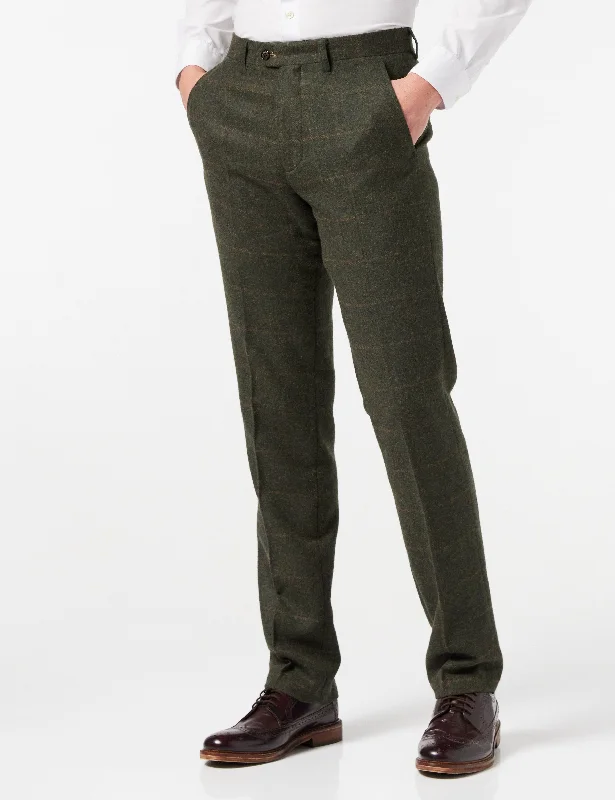 Green Tweed Check Suit Trouser - X6680-2