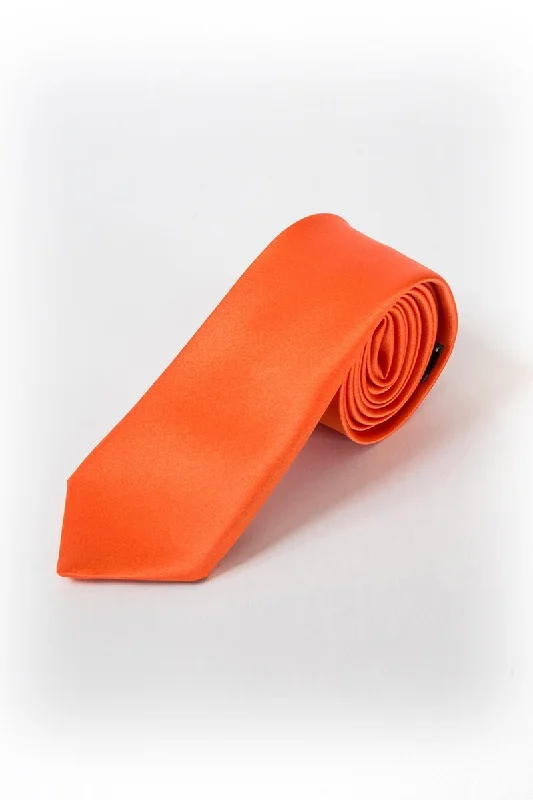 17 Orange Satin Tie