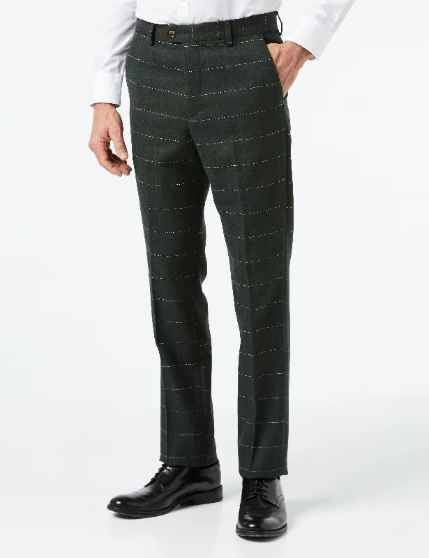 EVAN - GREEN TWEED CHECK TROUSER