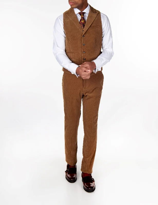 CORDUROY WAISTCOAT IN TAN