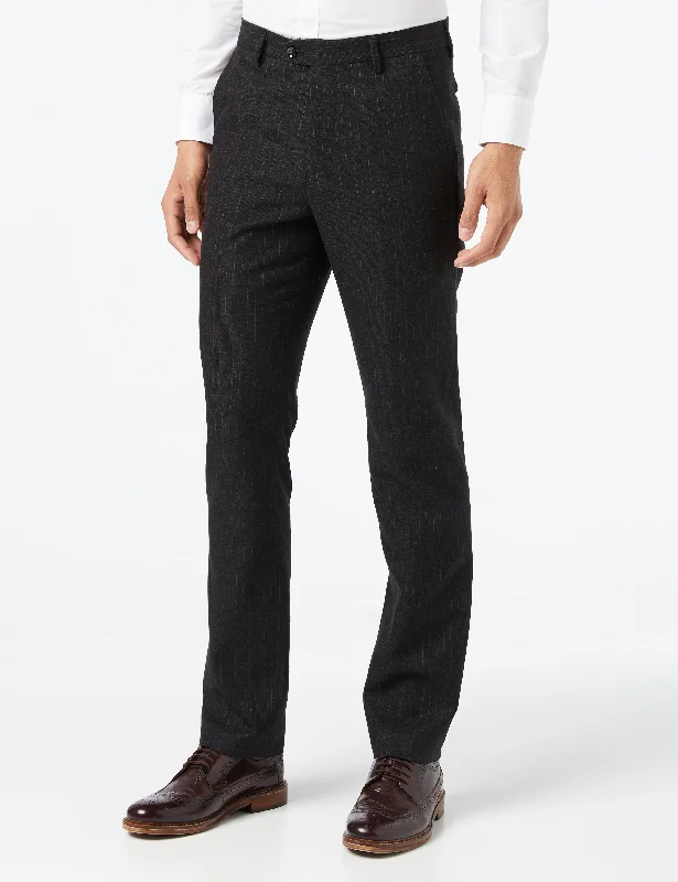 BLACK CLASSIC 1920 GREY PINSTRIPE GATSBY TROUSER