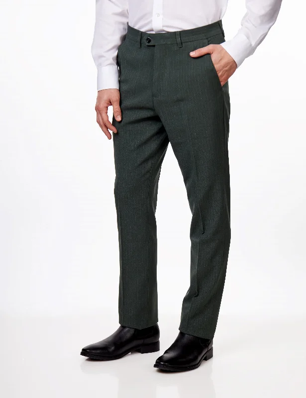 WILLIAM – GREEN PINSTRIPE TROUSER