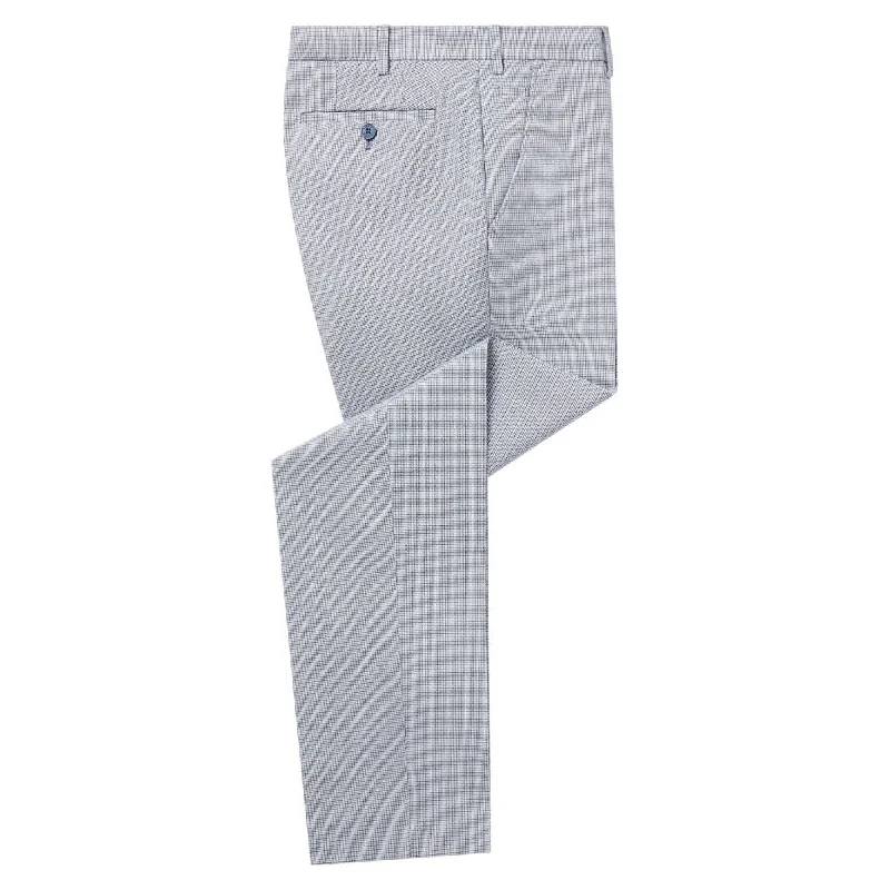 Remus Uomo Slim Fit Suit Trousers - Houndstooth Navy/White