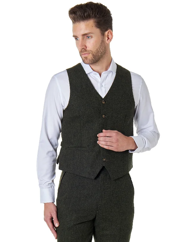 JIM - TWEED GREEN WAISTCOAT