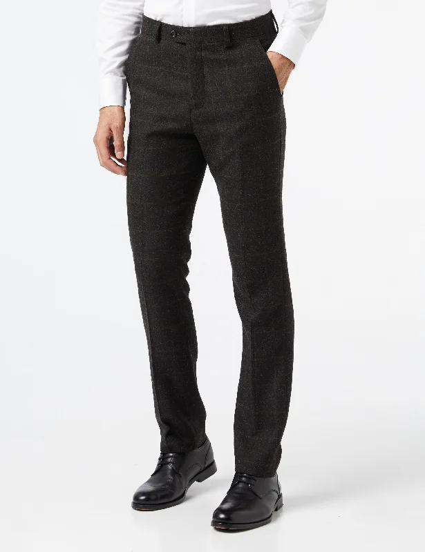 Black Tweed Check Trousers Tailored Fit