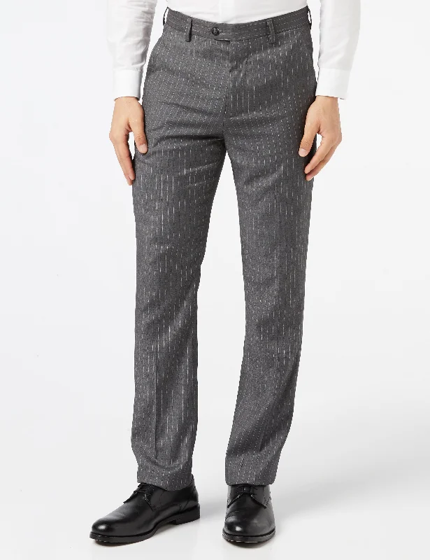 WHITE PIN STRIPE RETRO GREY TROUSER