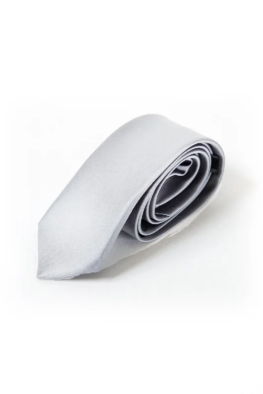 05 Silver Satin Tie