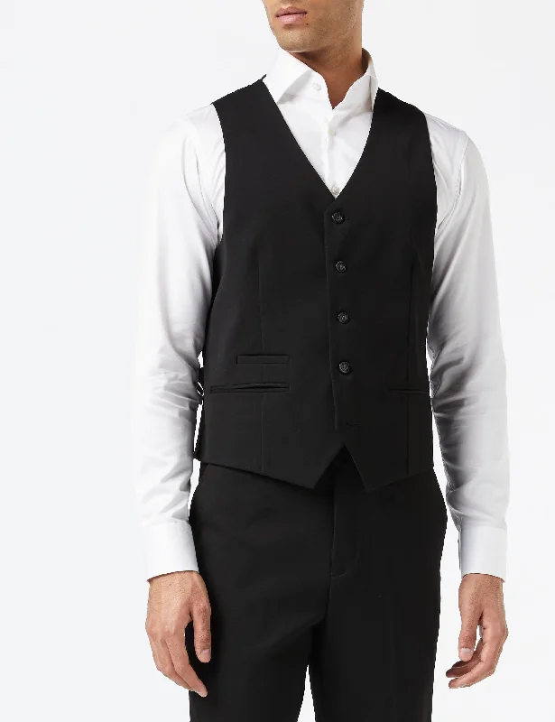 MENS BLACK WEDDING PARTY WAISTCOATS