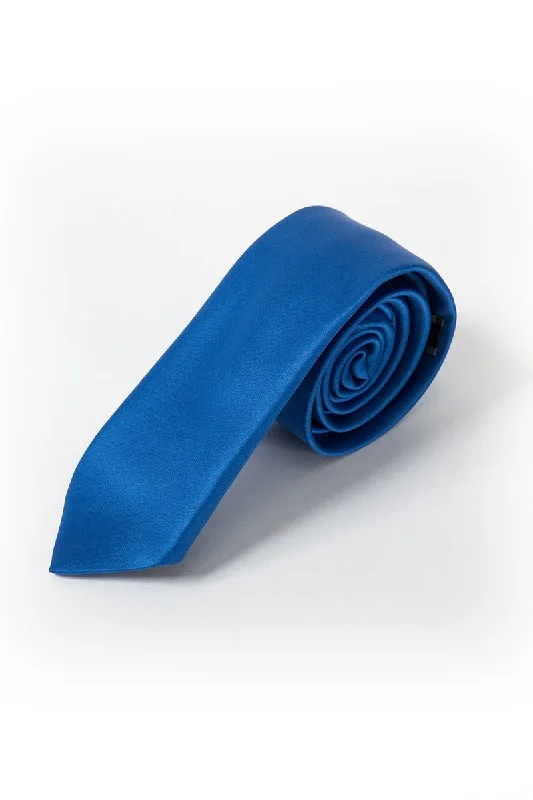 12 Blue Satin Tie