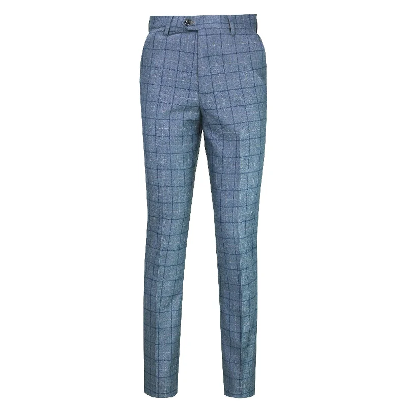 Hector - Blue Check Formal Suit Trouser