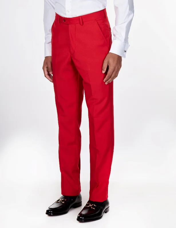 PJ - RED PLAIN TROUSER