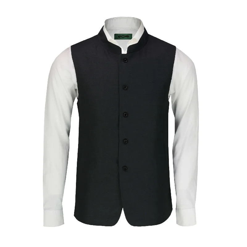 NEHRU STYLE WAISTCOAT IN BLACK