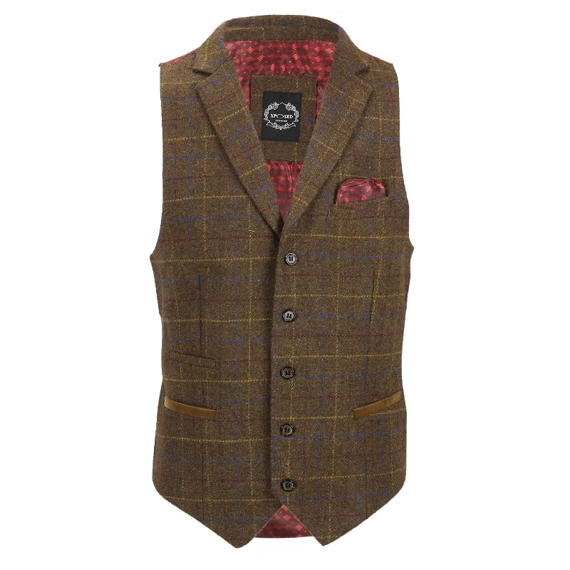 Chester - Tan Tweed Collar Waistcoat