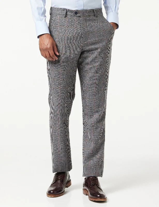 HERVE - BLUE HOUNDSTOOTH TWEED TROUSERS