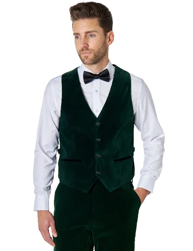 MAK Green Velvet Plain Waistcoat