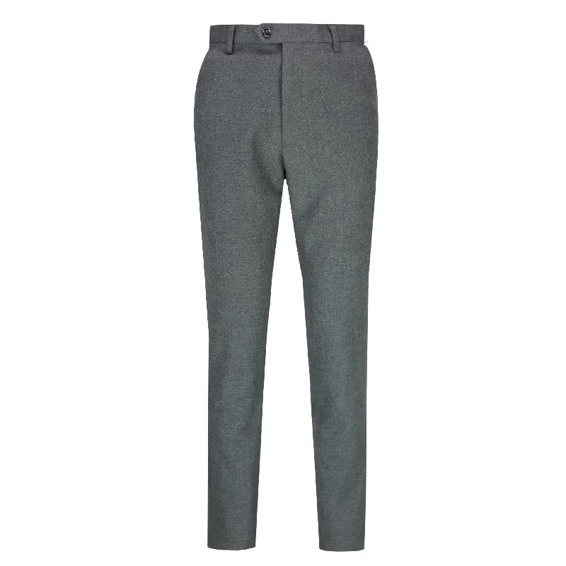 Max - Mens Grey Smart Retro Tailor Fit Trouser