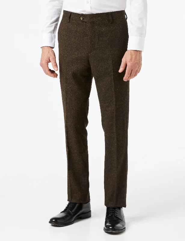 Calvin - Mens 1920s Vintage Brown Tweed Trousers