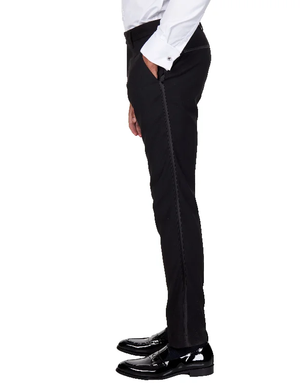 BLACK TUXEDO TROUSERS WITH SATIN TAPE