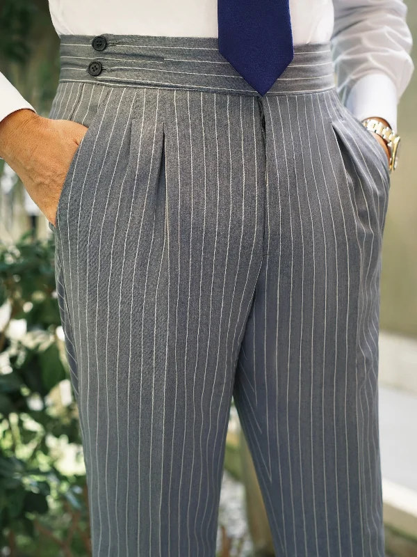 Manhattan Light Grey Pinstripe Trouser