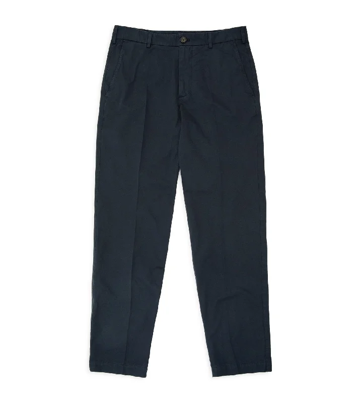 Trunk Hallam Cotton Poplin Trousers: Navy