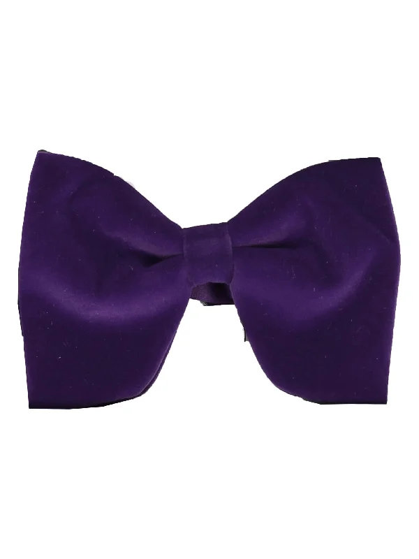 Purple Velvet Bow Tie With Cufflink & Pocket Square