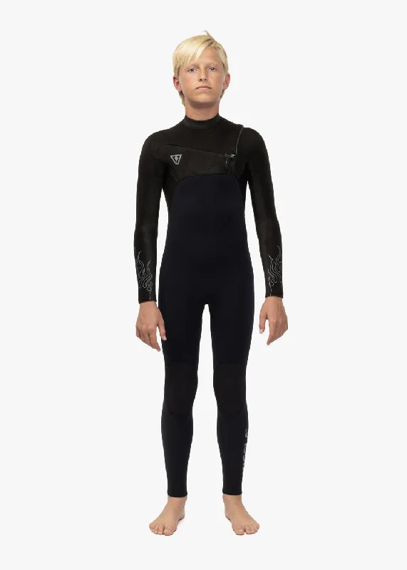 High Seas Boys Fire 3-2 Full Chest Zip Wetsuit