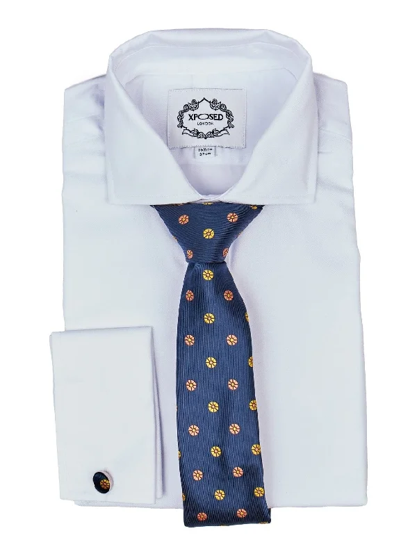 NAVY BLUE MINI FLORAL NECK TIE SET