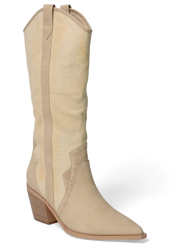 Western Boots - Nude