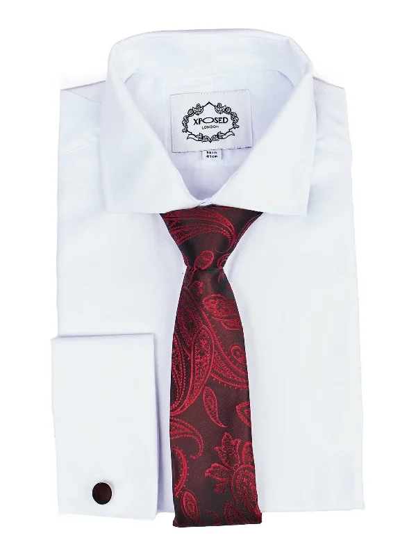 MAROON PAISLEY PRINT NECKTIE SET