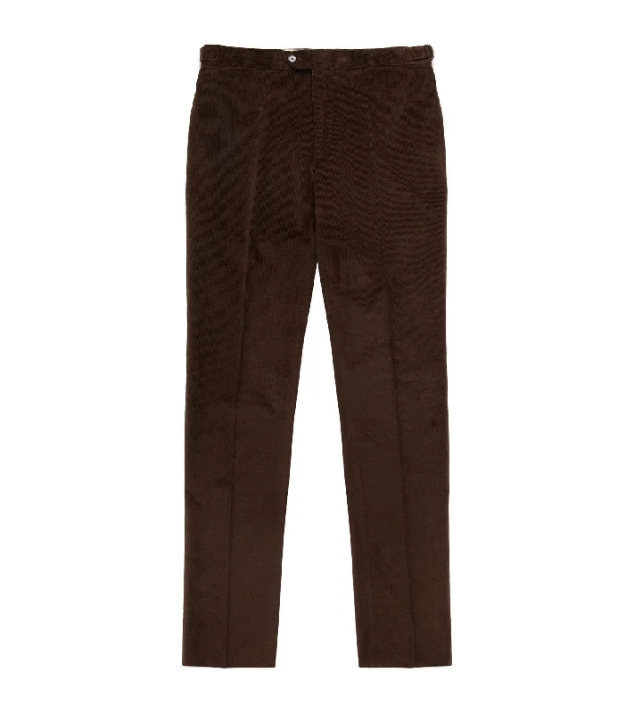 Trunk Wigmore Italian Cotton Needlecord Suit Trousers: Bitter Chocolate