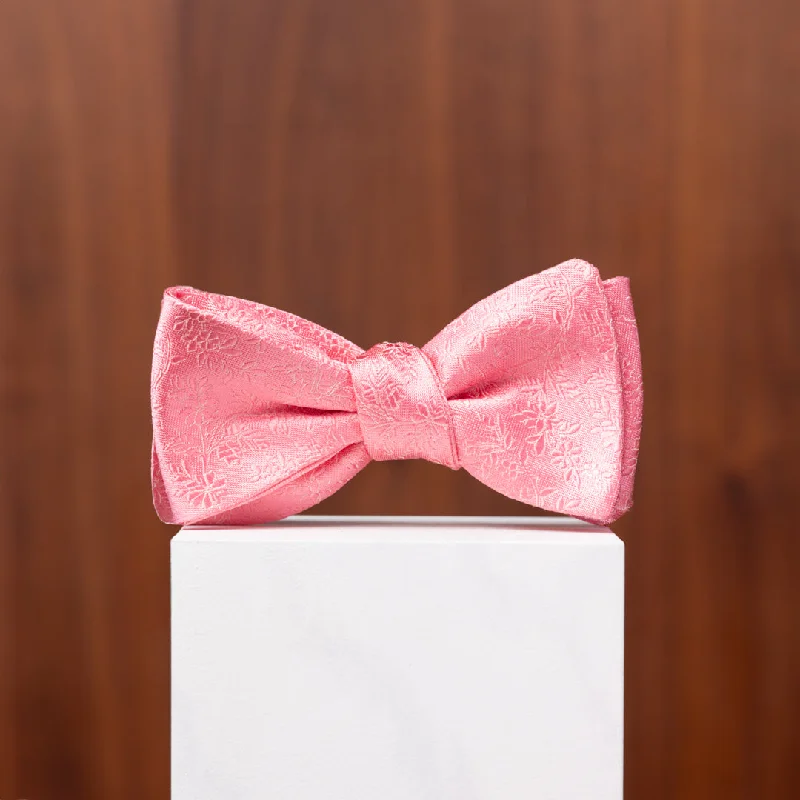 Pink Subtle Floral Silk Bow Tie