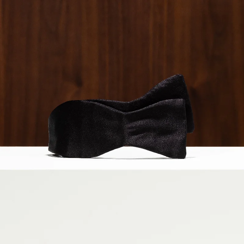 Black Satin Bow Tie