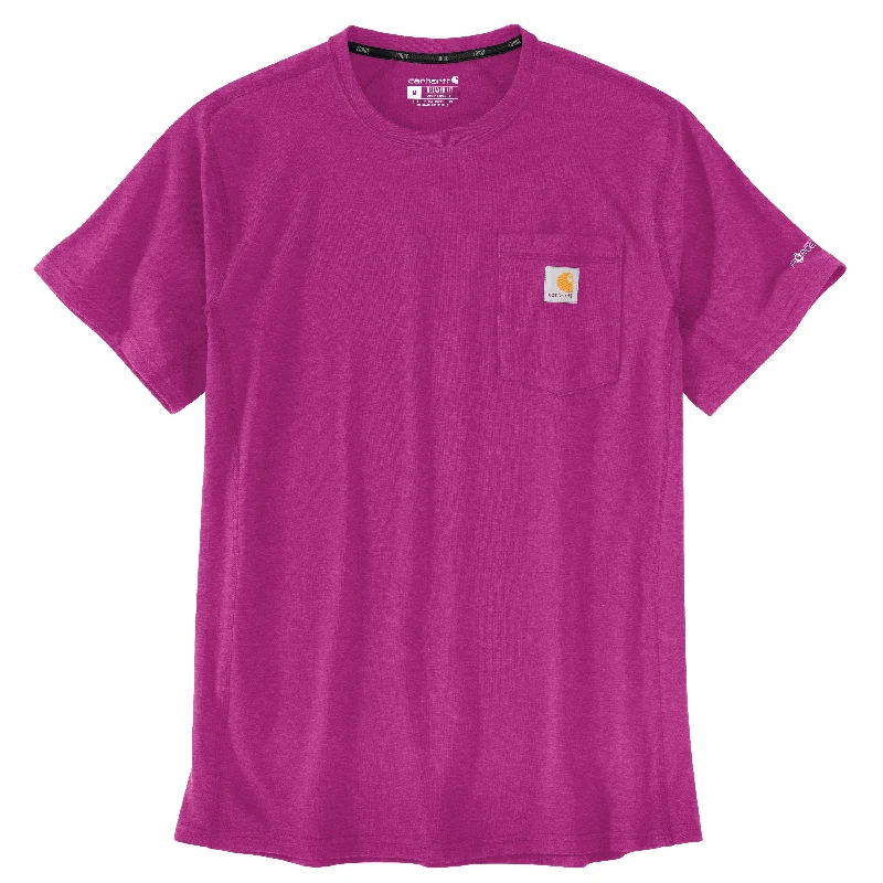 Men's Shirts with CollarsCarhartt Men's Force® Relaxed Fit Midweight Short Sleeve Pocket Tee_Magenta Agate