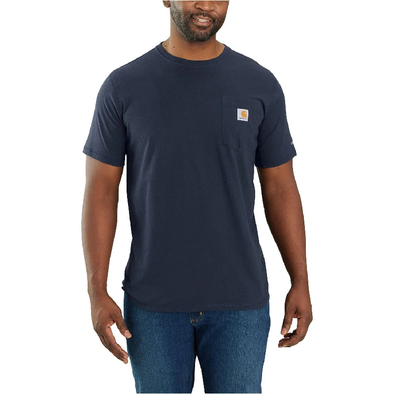 Stylish Men's HenleysCarhartt Men's Force® Relaxed Fit Midweight Short Sleeve Pocket Tee_Navy