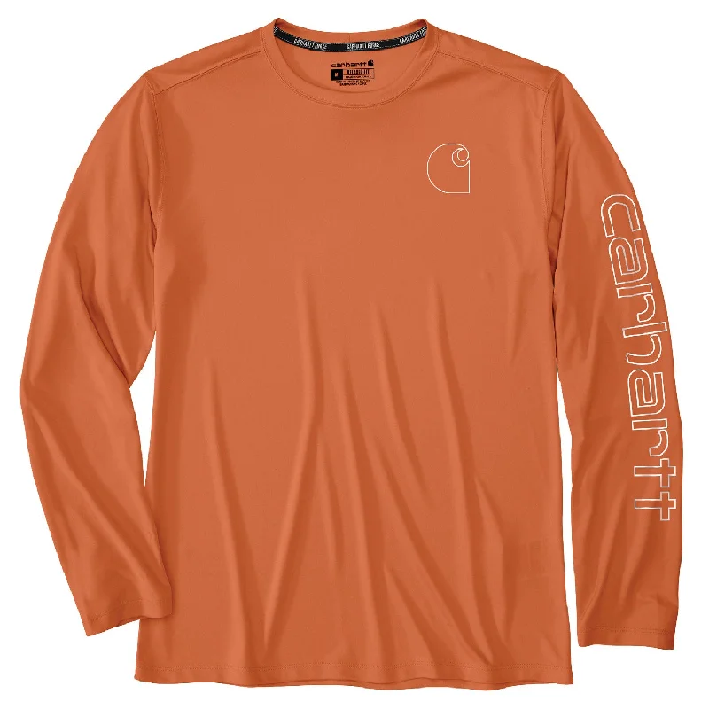 Men's Shirts for HikingCarhartt Men's Force Sun Defender Lightweight Long Sleeve Logo T-Shirt