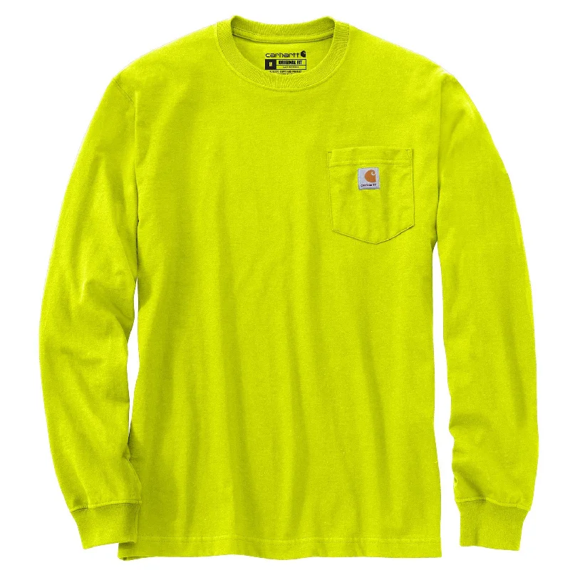 Men's Shirts with Belt AttachmentsCarhartt Men's Long Sleeve Pocket T-Shirt_Brite Lime