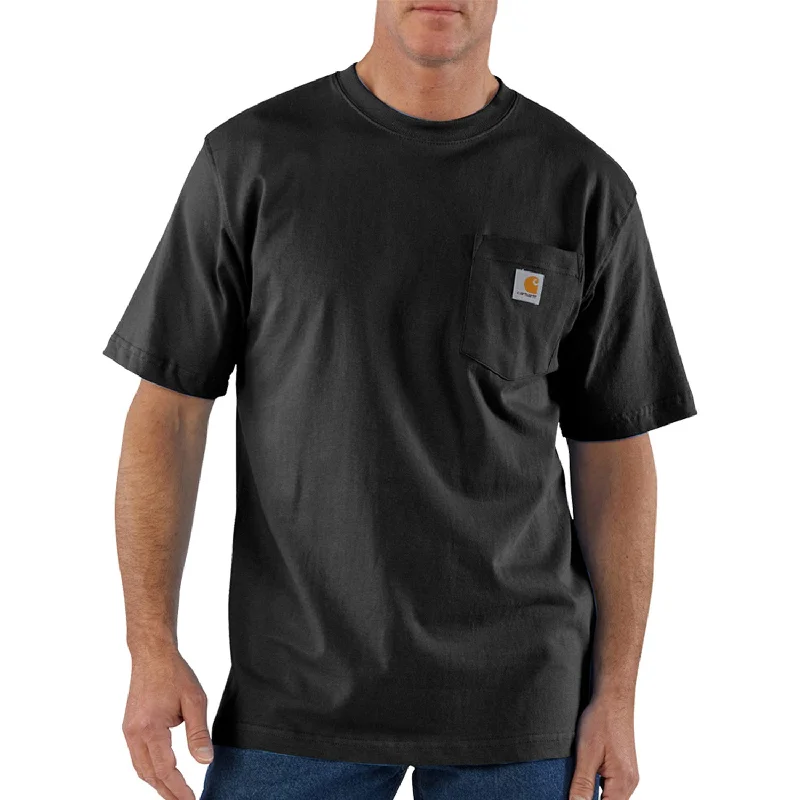 Men's Shirts with Lace-Up HemlinesCarhartt Men's Short Sleeve Pocket T-Shirt_Black