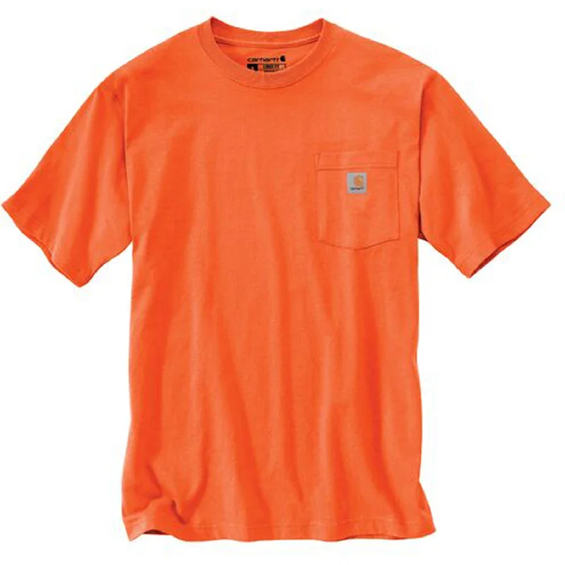 Men's Shirts with High NecksCarhartt Men's Short Sleeve Pocket T-Shirt_Brite Orange