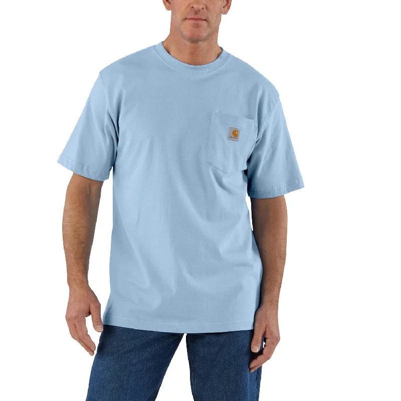 Striped Men's TopsCarhartt Men's Short Sleeve Pocket T-Shirt_Fog Blue