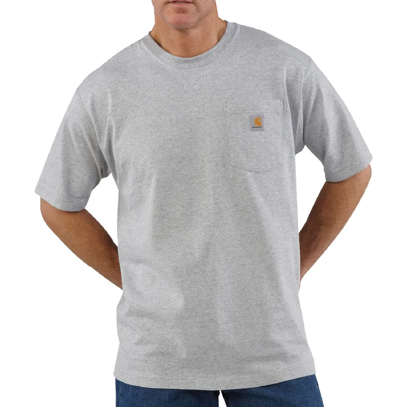 Classic Men's Button-Up ShirtsCarhartt Men's Short Sleeve Pocket T-Shirt_Heather Grey