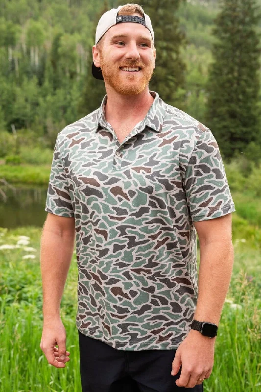 Men's Shirts with Checkered PatternsPerformance Polo - Retro Duck Camo