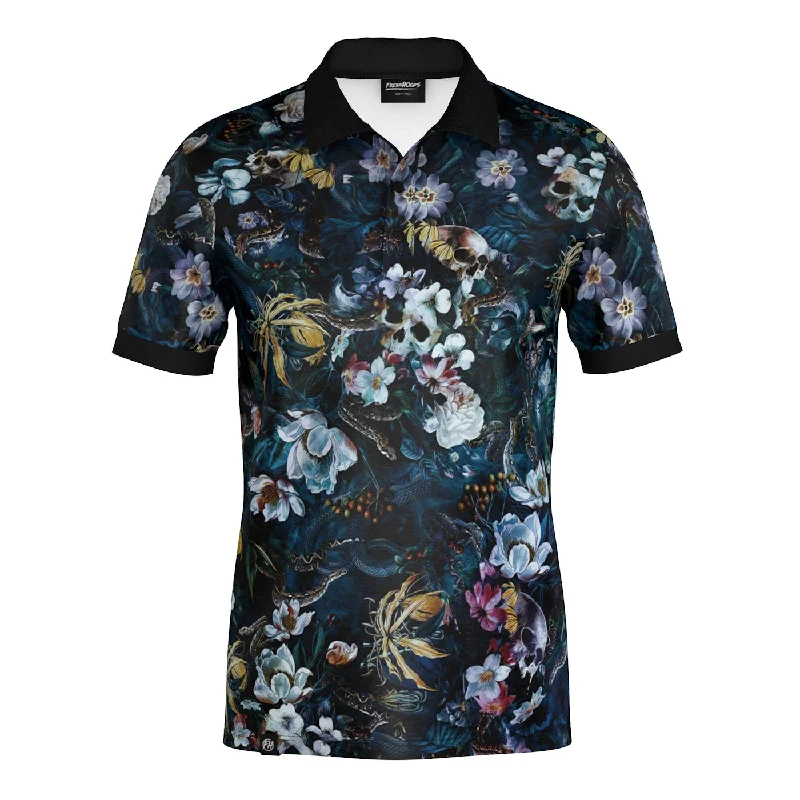 Men's Shirts with Patchwork SleevesDeserted Garden Polo Shirt