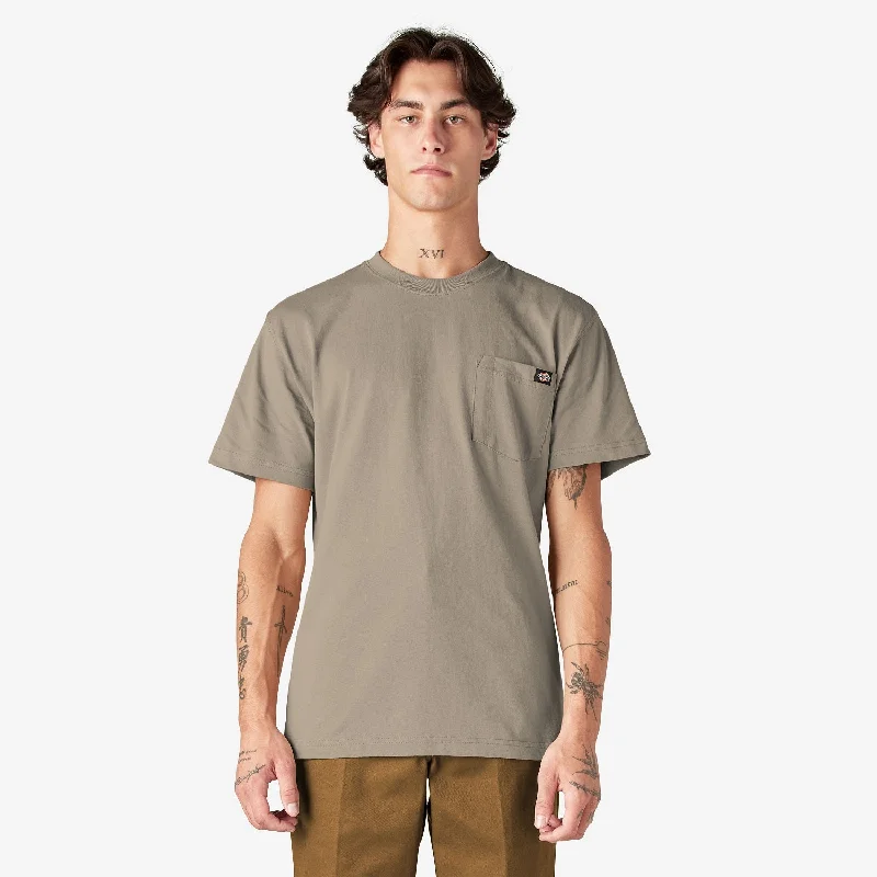 Men's Shirts with Appliqué DetailsDickies Men's Heavyweight Short Sleeve Pocket T-Shirt_Desert Sand