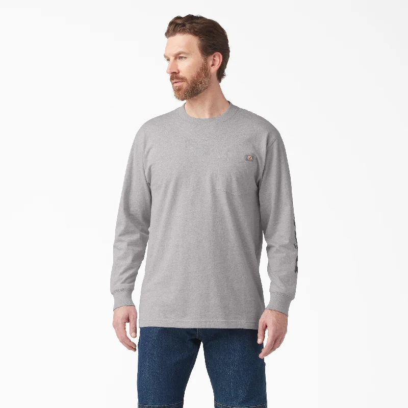 Solid-Colored Men's ShirtsDickies Men's Wordmark Graphic Long Sleeve T-Shirt