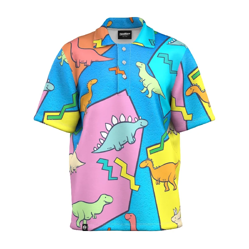 Men's Shirts with Animal PrintsDino Oversized Polo Shirt