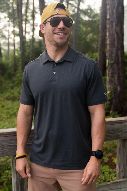 Men's Shirts with Embellished SleevesPerformance Polo - Gun Metal Grey