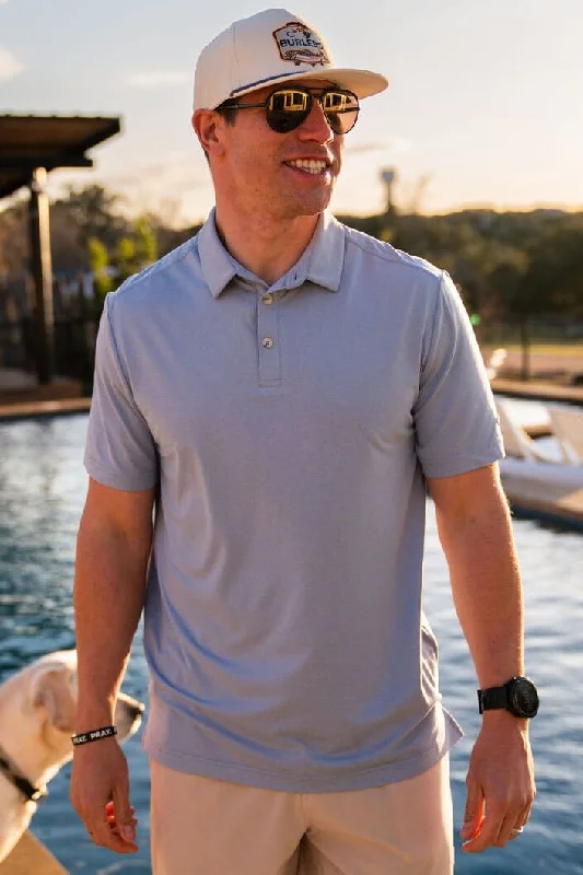 Men's Shirts with Belt AttachmentsPerformance Polo - Heather Sky Blue