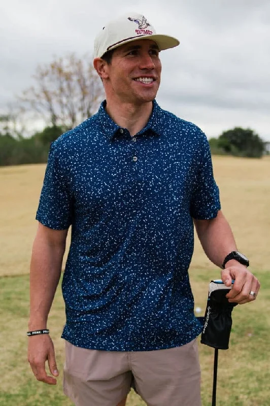 Men's Shirts with Elastic WaistbandsPerformance Polo - Navy Speckled